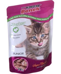 CERTECH Super Benek Junior saszetka dla kota z kawałkami indyka w sosie 100g