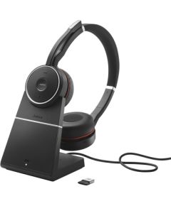 Jabra Evolve 75 SE MS Stereo Wireless Bluetooth Headset, With Charging Stand