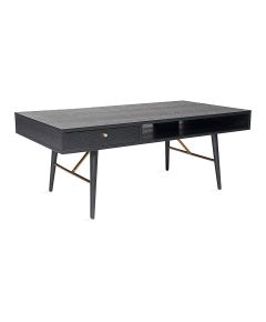 Kafijas galdiņš LUXEMBOURG 115x60xH45cm, melns / varš