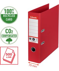 Mape-reģistrs ESSELTE No1 CO2 Neutral, A4, kartons, 75 mm, sarkanā krāsā