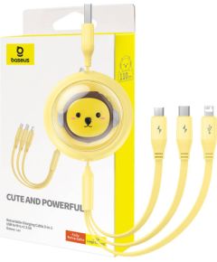 Charging Cable 3w1 Baseus USB to USB-C, USB-M, Lightning 3,5A, 1,1m (yellow)