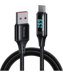 Cable USB to USB-C Mcdodo CA-1080 with display , 66W, 6A, 1.2m (black)