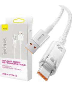 Quick Charge USB-C Baseus  6A, 1m (white)