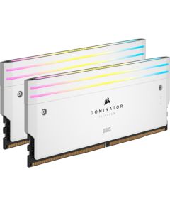 Corsair DDR5 - 64GB - 6000 - CL - 30 (2x 32 GB) dual kit, RAM (white, CMP64GX5M2B6000C30W, Dominator Titanium, INTEL XMP)