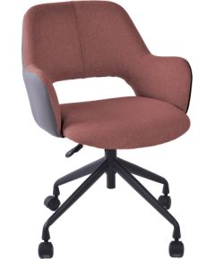 Task chair KENO with castors, dark pink/grey