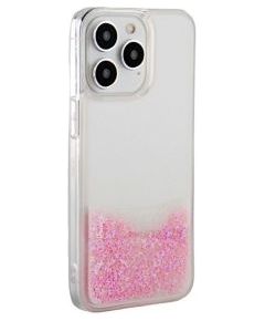 iLike iPhone 15 Pro Silicone Case Water Glitter Apple Pink