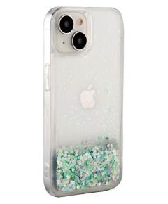 iLike iPhone 15 Silicone Case Water Glitter Apple Silver