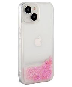 iLike iPhone 15 Silicone Case Water Glitter Apple Pink