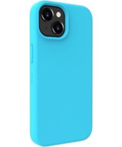 Evelatus iPhone 15 Plus Premium Soft Touch Silicone Case Cyan Apple Blue