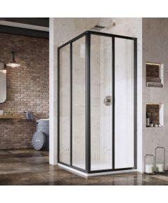 Ravak dušas durvis stūrim SRV2-S, 900 mm, h=1950, melns/caurspīdīgs stikls