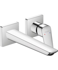 Hansgrohe iebūvējamā izlietnes maisītāja Logis virsapmetuma daļa, 2 caurumu, iztece 205 mm, no sienas, hroms