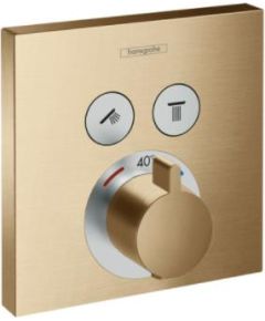 Hansgrohe iebūvējamā termostata ShowerSelect virsapmetuma daļa, ar 2 izejām, brushed bronze