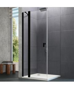 Huppe dušas durvis stūrim/nišai Design pure, 900 mm, h=2000, black edition/caurspīdīgs stikls AP