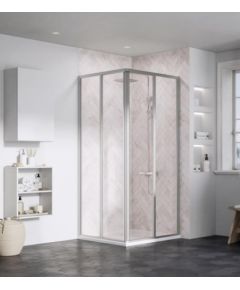 Ravak dušas durvis stūrim SRV2-S, 900 mm, h=1950, satīns/caurspīdīgs stikls