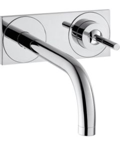 Hansgrohe iebūvējamā izlietnes maisītāja Axor Uno² virsapmetuma daļa, 2 caurumu, iztece 225 mm, no sienas, hro