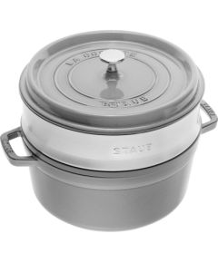 Zwilling Garnek żeliwny okrągły z wkładem STAUB La Cocotte 40508-819-0 - 3.8 ltr. grafitowy