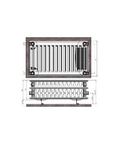 Termolux Радиатор 33x300x1800 боковое подкл., с крепл.,