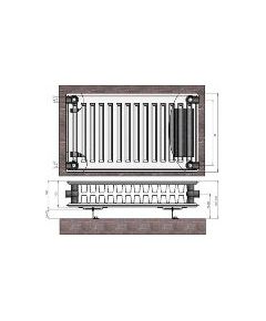 Termolux Радиатор 22x300x700 боковое подкл., с крепл.,