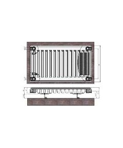 Termolux Радиатор 11x400x1400 боковое подкл., с крепл.,