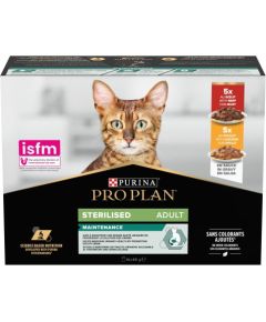 PURINA Pro Plan Sterilised Beef and Chicken Multipack - wet cat food - 10x85 g