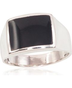 Серебряное кольцо #2101577_ON, Серебро 925°, Оникс, Размер: 20, 7.8 гр.