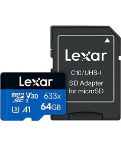 MEMORY MICRO SDXC 64GB UHS-I/W/ADAPTER LSDMI64GBB633A LEXAR