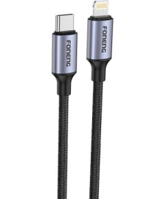 Cable USB-C to Lightning Foneng X95 Metal Head Braided PD 20W 1.2m (gray)