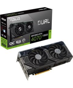 Graphics Card ASUS NVIDIA GeForce RTX 4070 Ti SUPER 16 GB GDDR6X 256 bit PCIE 4.0 16x Dual Slot Fansink 1xHDMI 3xDisplayPort DUAL-RTX4070TIS-O16G