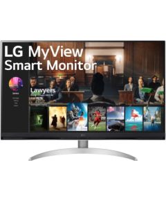 LCD Monitor LG MyView 32'' 31.5" Smart/4K Panel VA 3840x2160 16:9 5 ms Speakers Tilt Colour White 32SQ700S-W