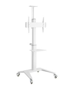 Monitora stiprinājums Gembird Aluminum TV Floor Stand  with Caster Wheels White