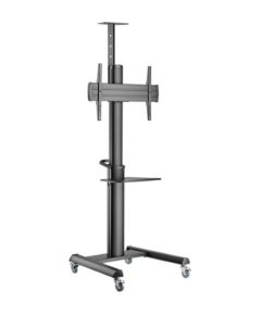 Monitora stiprinājums Gembird Aluminum TV Floor Stand  with Caster Wheels Black