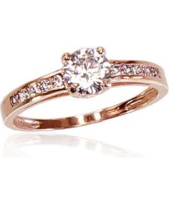 Золотое кольцо #1100353(Au-R)_CZ, Красное Золото 585°, Цирконы, Размер: 17, 1.45 гр.