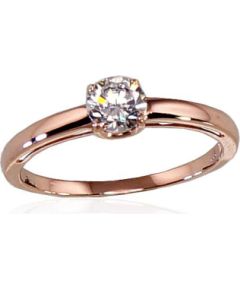 Золотое кольцо #1100285(Au-R)_CZ, Красное Золото 585°, Цирконы, Размер: 17.5, 1.6 гр.