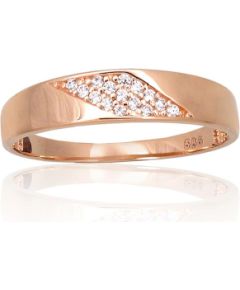 Золотое кольцо #1101088(Au-R)_CZ, Красное Золото 585°, Цирконы, Размер: 18.5, 1.87 гр.