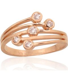 Золотое кольцо #1100822(Au-R)_CZ, Красное Золото 585°, Цирконы, Размер: 18.5, 2.66 гр.