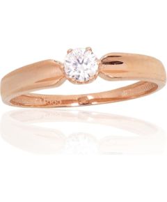 Золотое кольцо #1100721(Au-R)_CZ, Красное Золото 585°, Цирконы, Размер: 17, 1.32 гр.