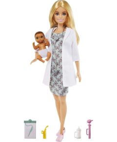Lalka Barbie Mattel Kariera - Lekarz Pediatra i niemowlę (GVK03)