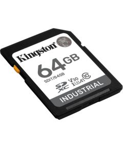 Kingston Industrial 64GB SDXC Memory Card (Black, UHS-I U3, Class 10, V30, A1)