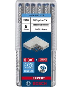Bosch Expert hammer drill SDS-plus-7X, 5mm, 30 pieces (working length 50mm)