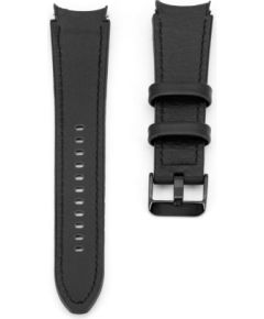 Connect Universal  20mm Silicone Patch Leather Strap (130mm M/L) Black