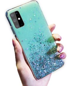 Fusion Glue Glitter Back Case Silikona Aizsargapvalks Priekš Apple iPhone 11 Zaļš