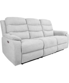 Recliner sofa MIMI 3-seater, electric, silver grey