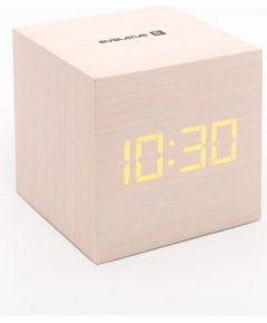Evelatus EMC02 цифровой деревянный кубический будильник с термометром + USB адаптер Белый