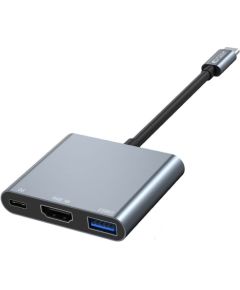 Tech-protect Tech - Protect V1 USB-C Multiport Adapteris | USB 3.0 | HDMI | USB-C | melns