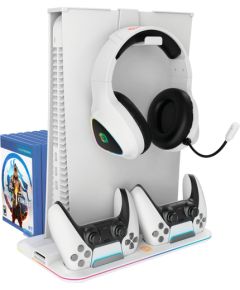 CANYON CS-5, PS5 Charger stand, with RGB light, 315*185*28mm, with 23CM+0.5cm cable, 475±10g, White