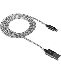 CANYON CFI-3 Lightning USB Cable for Apple, braided, metallic shell, cable length 1m, Dark gray, 14.9*6.8*1000mm, 0.02kg