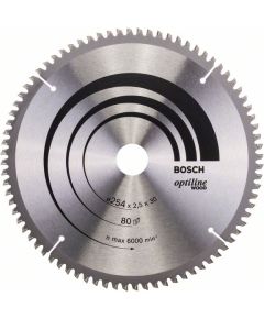 Griešanas disks kokam Bosch OPTILINE WOOD; 254x2,5x30,0 mm; Z80; 15°