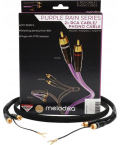 Gramofon Melodika Melodika MDPHD40 Purple Rain Black Edition Kabel 2xRCA PHONO do gramofonu z żyłą uziemiającą - 4m
