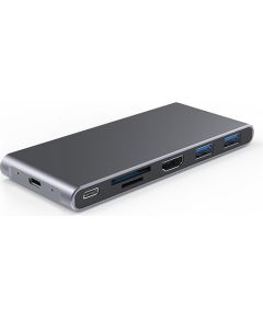 Extradigital Adapter USB-C - HDMI, 2x USB 3.0, SD, TF, PD60W + M.2 NGFF SSD Case