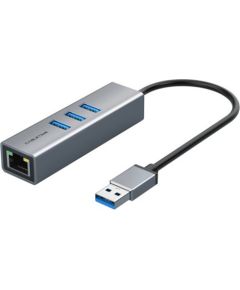 Extradigital Премиум aдаптер USB 3.0  - USB 3.0 (3 Ports) + RJ45, 0.15m